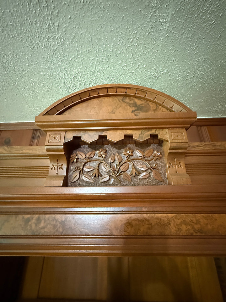Burled Walnut Eastlake-Style Secretary Desk and Bookcase *Local Pickup Available in Honey Grove, TX*