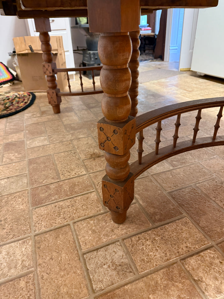 Antique Solid Wood (Likely Oak or Maple) Dining Table *Local Pickup Available in Honey Grove, TX*