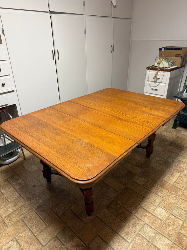 Antique Solid Wood (Likely Oak or Maple) Dining Table *Local Pickup Available in Honey Grove, TX*