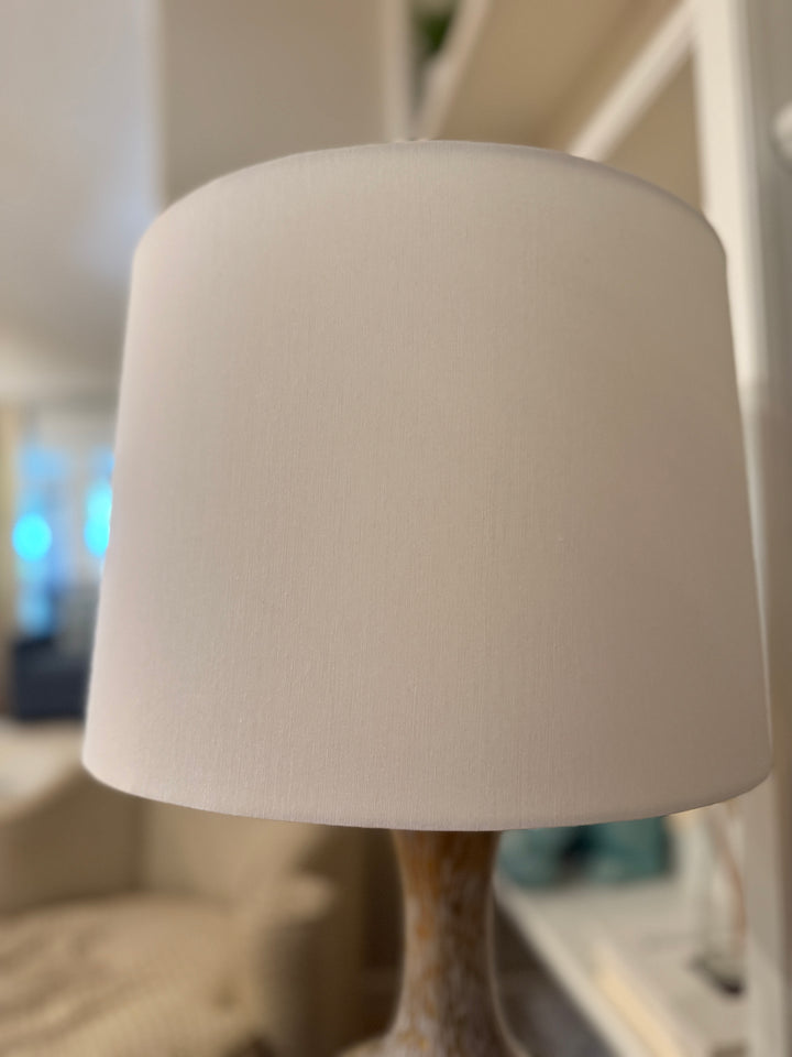 Gold and White Glass Table Lamp with Acrylic Base