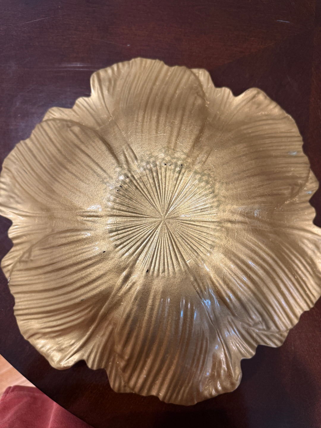 Floral Gold Glass Bowl