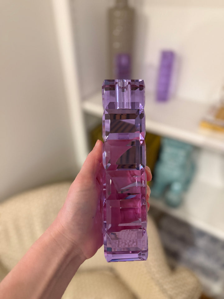Veritas Purple Crystal Candle Holders