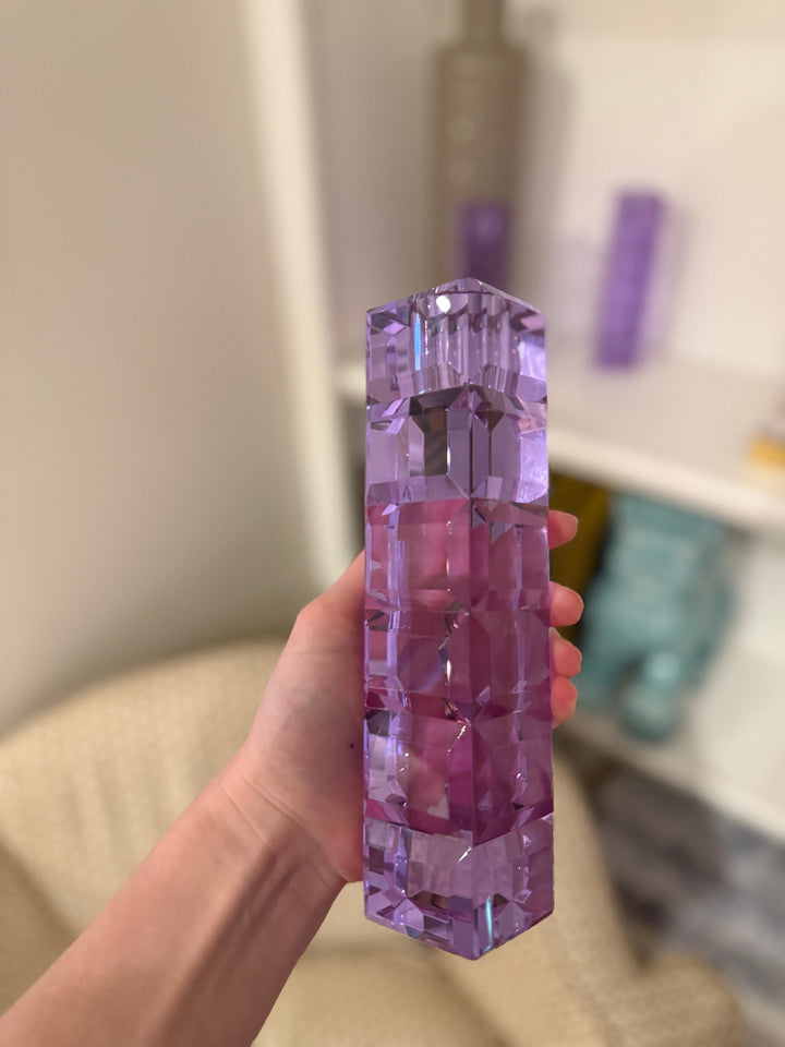 Veritas Purple Crystal Candle Holders
