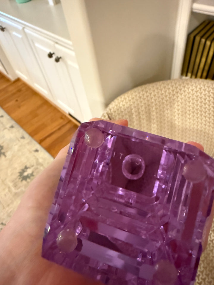 Veritas Purple Crystal Candle Holders