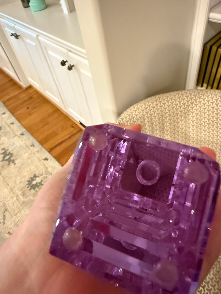 Veritas Purple Crystal Candle Holders