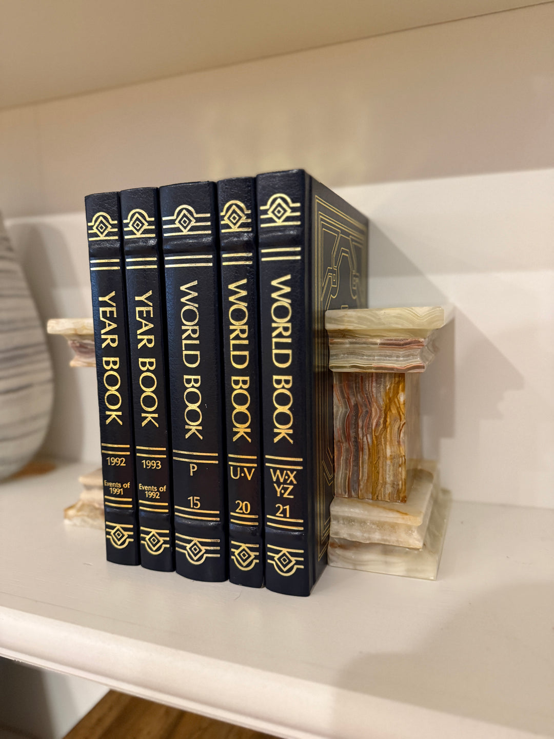 Whirl Green Onyx Bookends