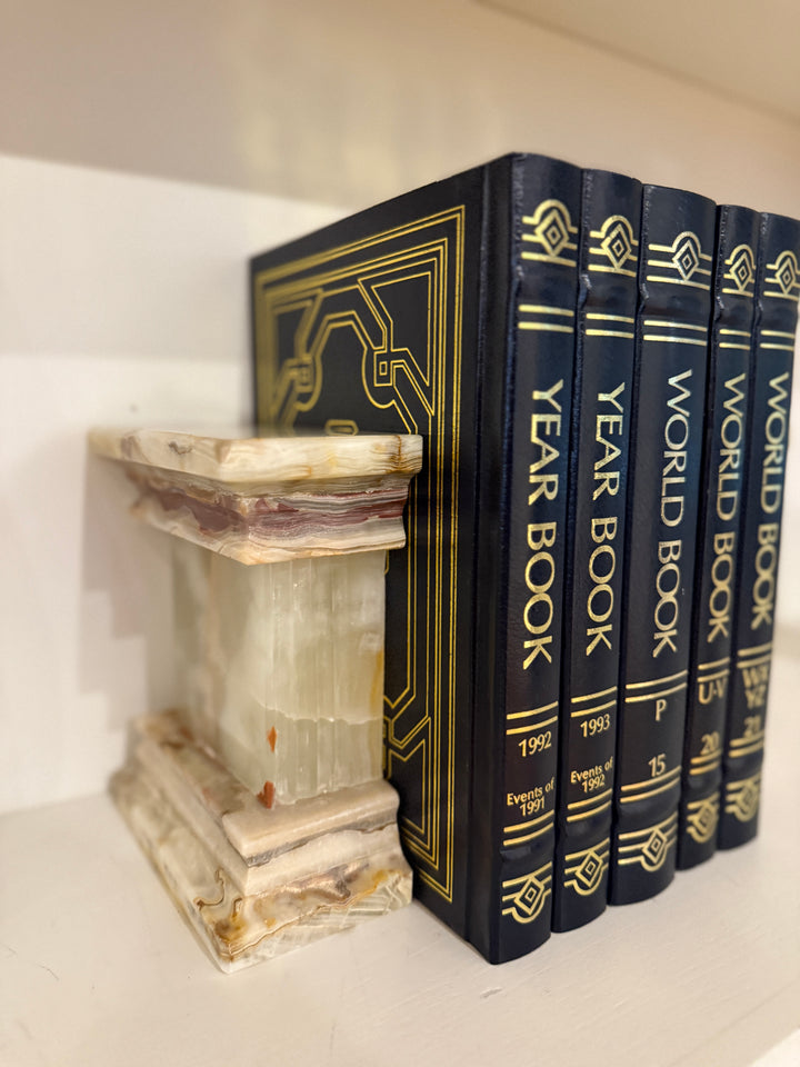 Whirl Green Onyx Bookends