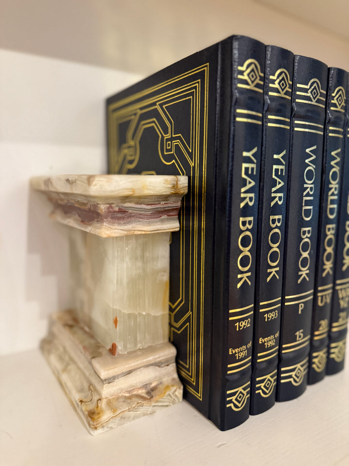 Whirl Green Onyx Bookends
