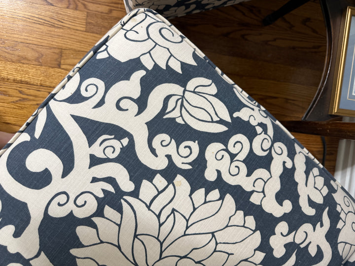 Custom Blue and White Upholstered Chairs