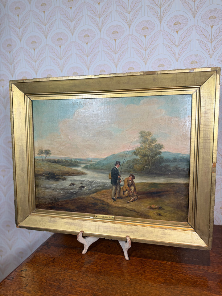 Antique Oil on Canvas Signed E. Cooper