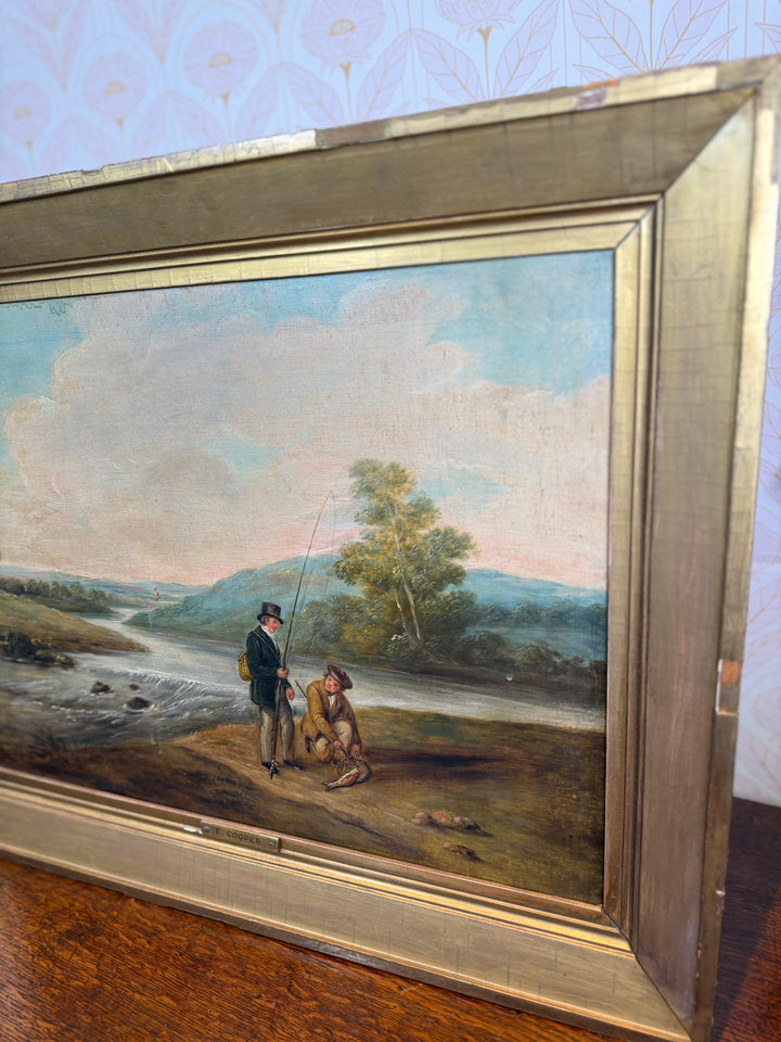 Antique Oil on Canvas Signed E. Cooper