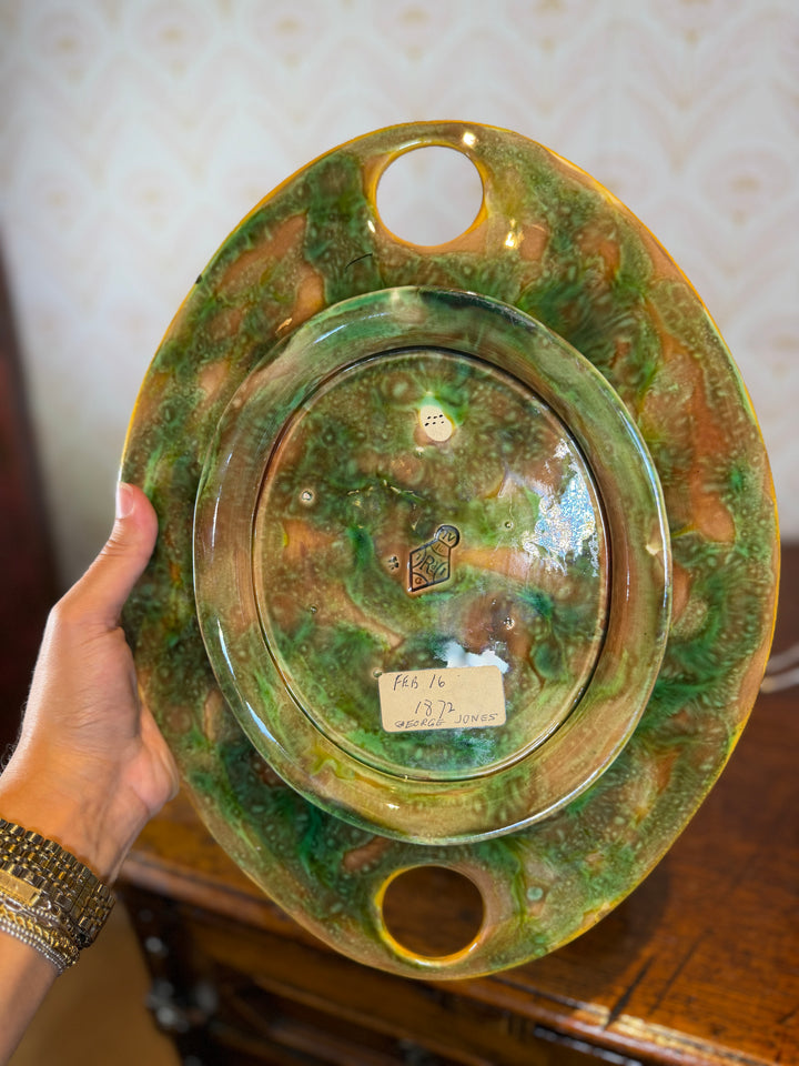 Majolica Strawberry Serving Dish - George Jones - 1872