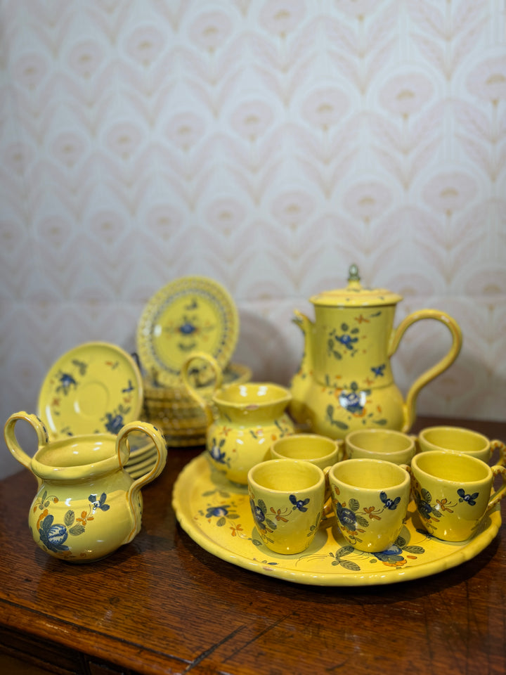 Vintage Matet Martres Fait Main French Pottery (Handmade) - Tea & Dessert Set