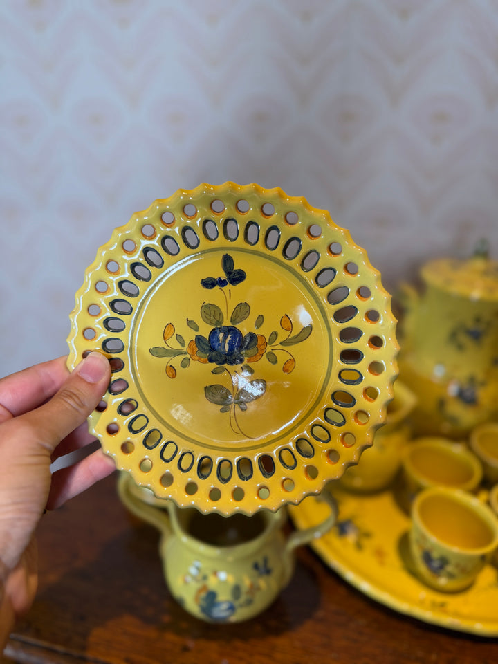 Vintage Matet Martres Fait Main French Pottery (Handmade) - Tea & Dessert Set