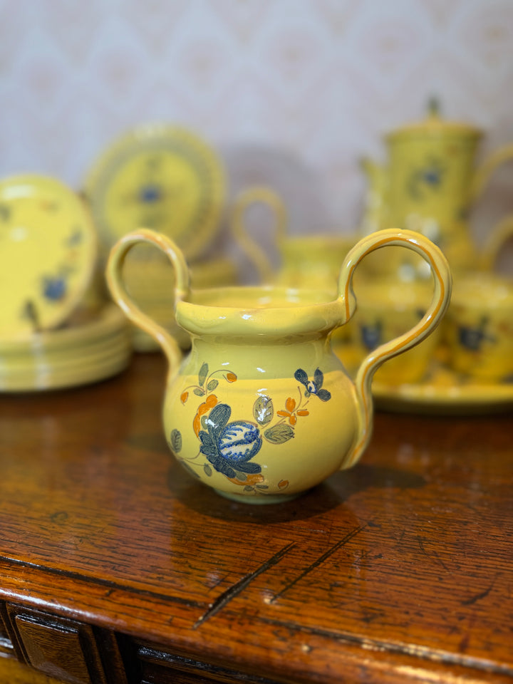 Vintage Matet Martres Fait Main French Pottery (Handmade) - Tea & Dessert Set