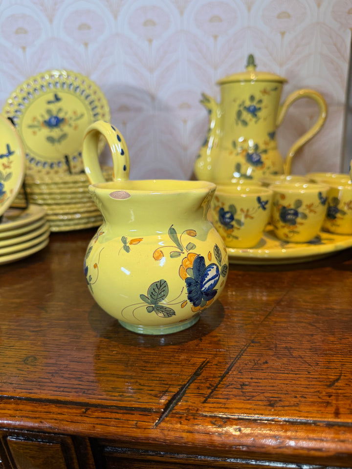 Vintage Matet Martres Fait Main French Pottery (Handmade) - Tea & Dessert Set