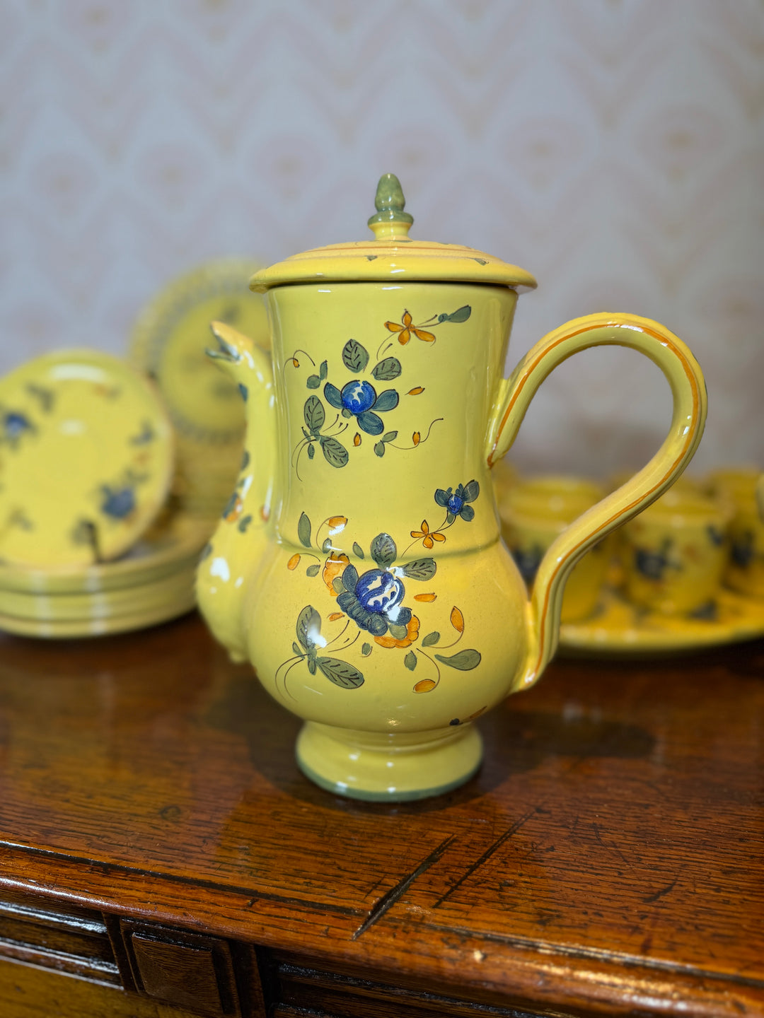 Vintage Matet Martres Fait Main French Pottery (Handmade) - Tea & Dessert Set