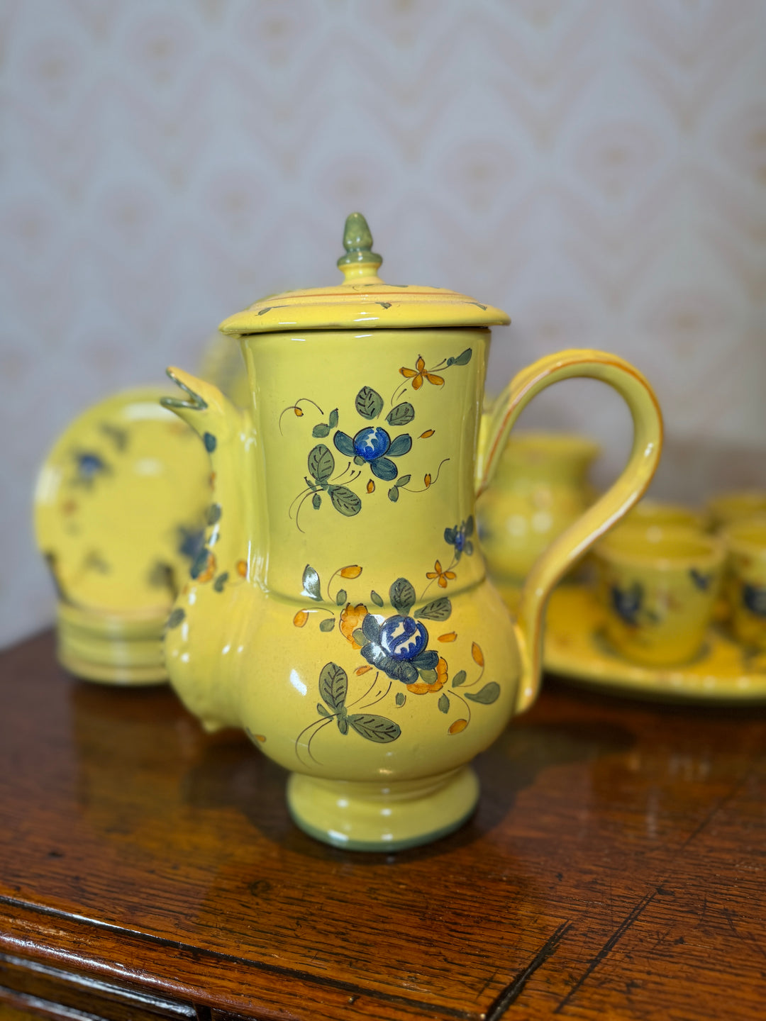 Vintage Matet Martres Fait Main French Pottery (Handmade) - Tea & Dessert Set