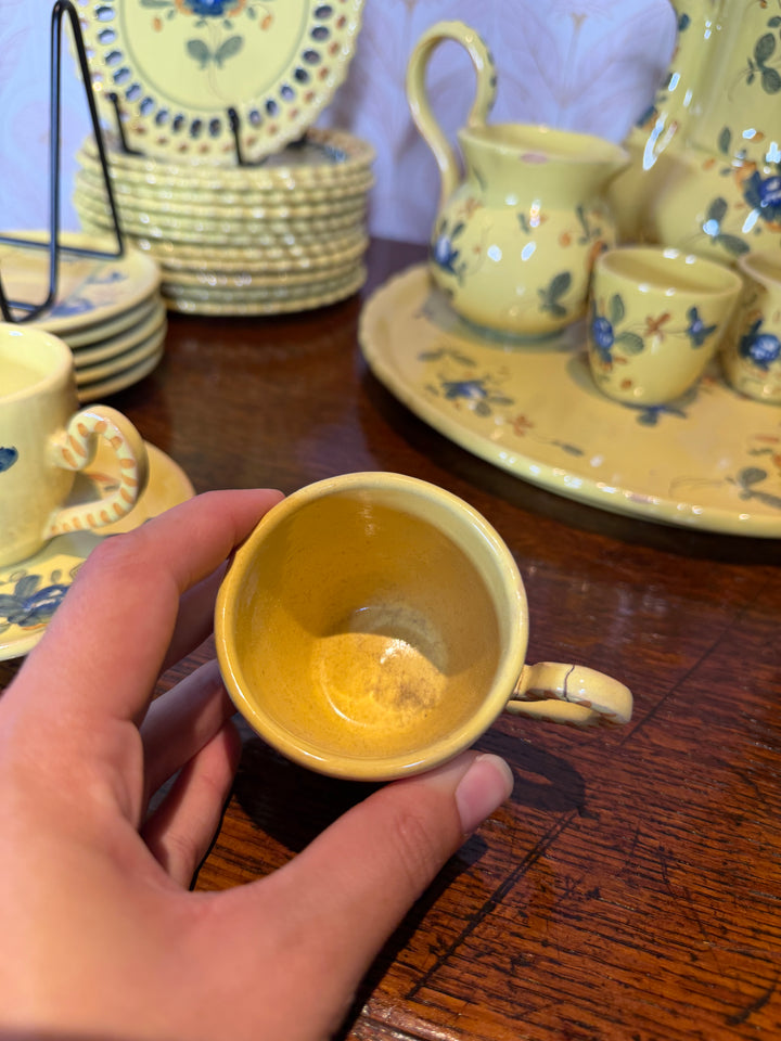 Vintage Matet Martres Fait Main French Pottery (Handmade) - Tea & Dessert Set