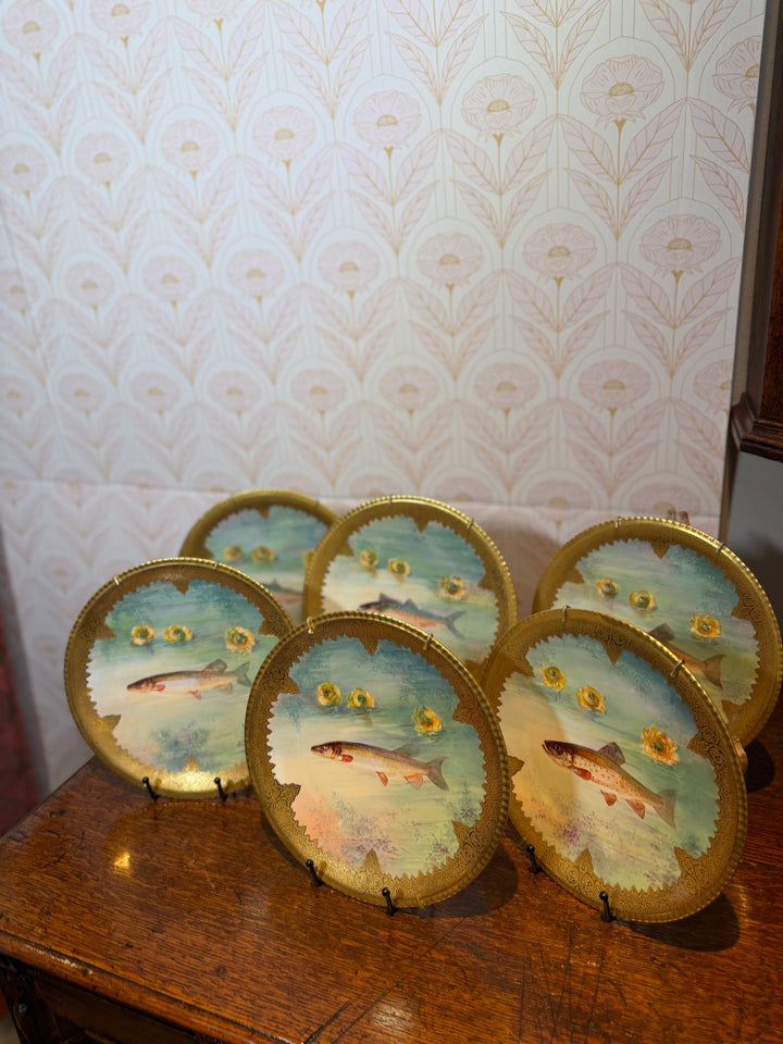 Limoges Set of 6 Fish Plates