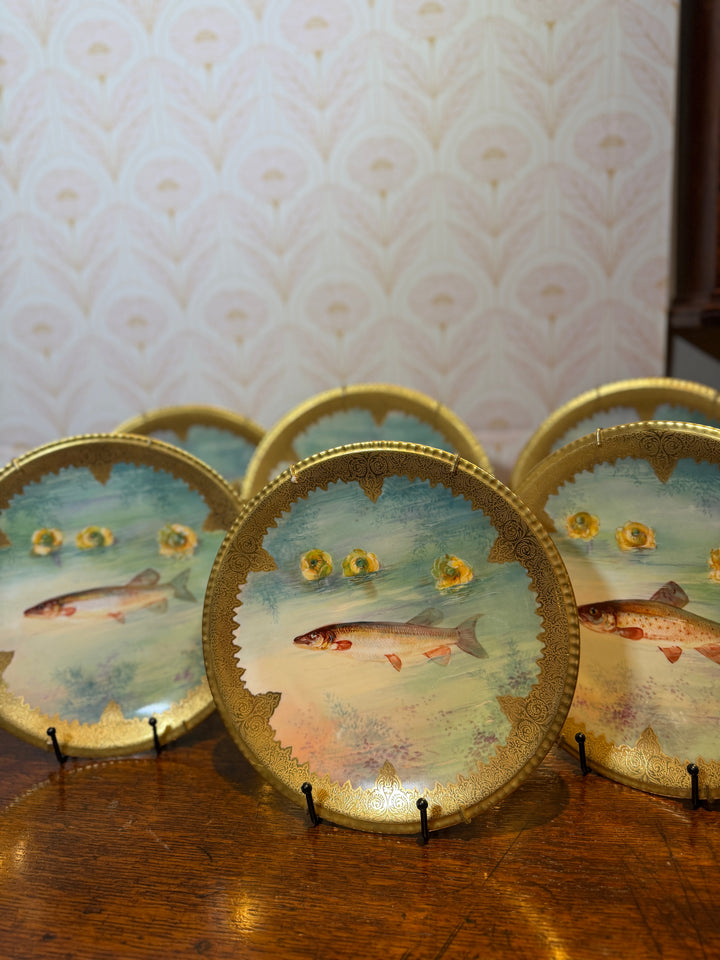 Limoges Set of 6 Fish Plates