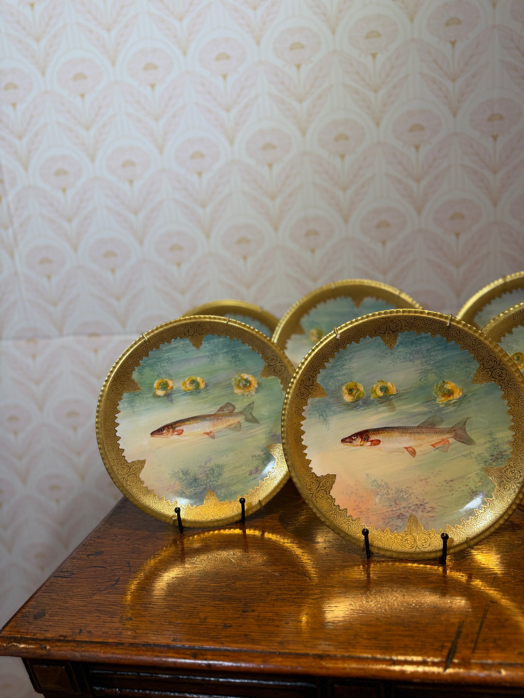 Limoges Set of 6 Fish Plates