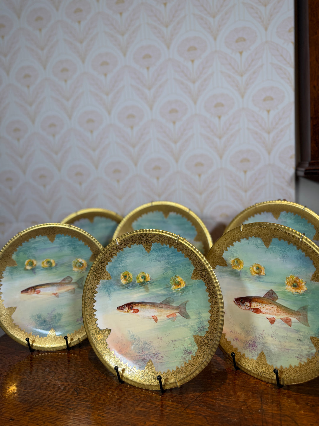 Limoges Set of 6 Fish Plates