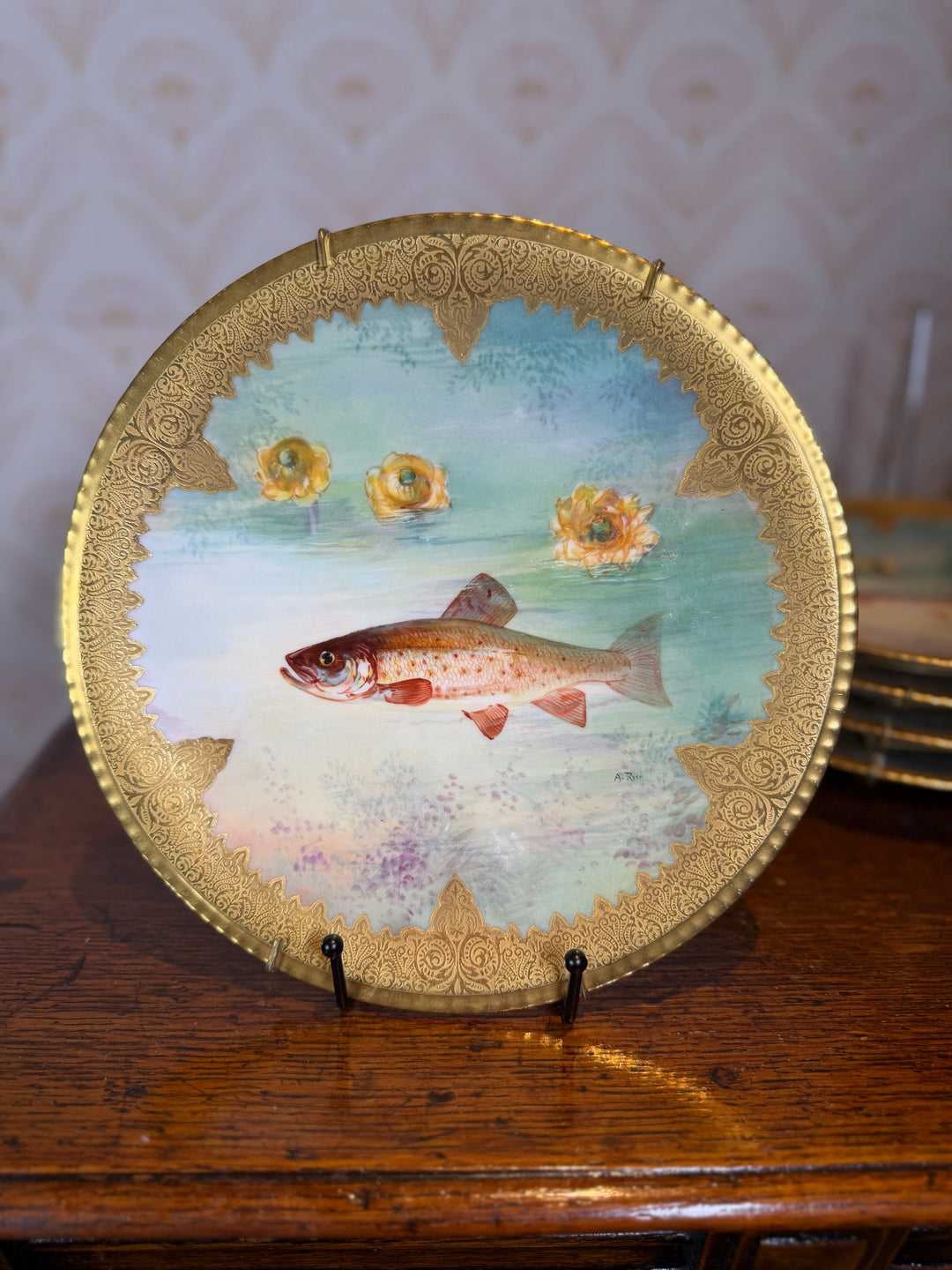 Limoges Set of 6 Fish Plates