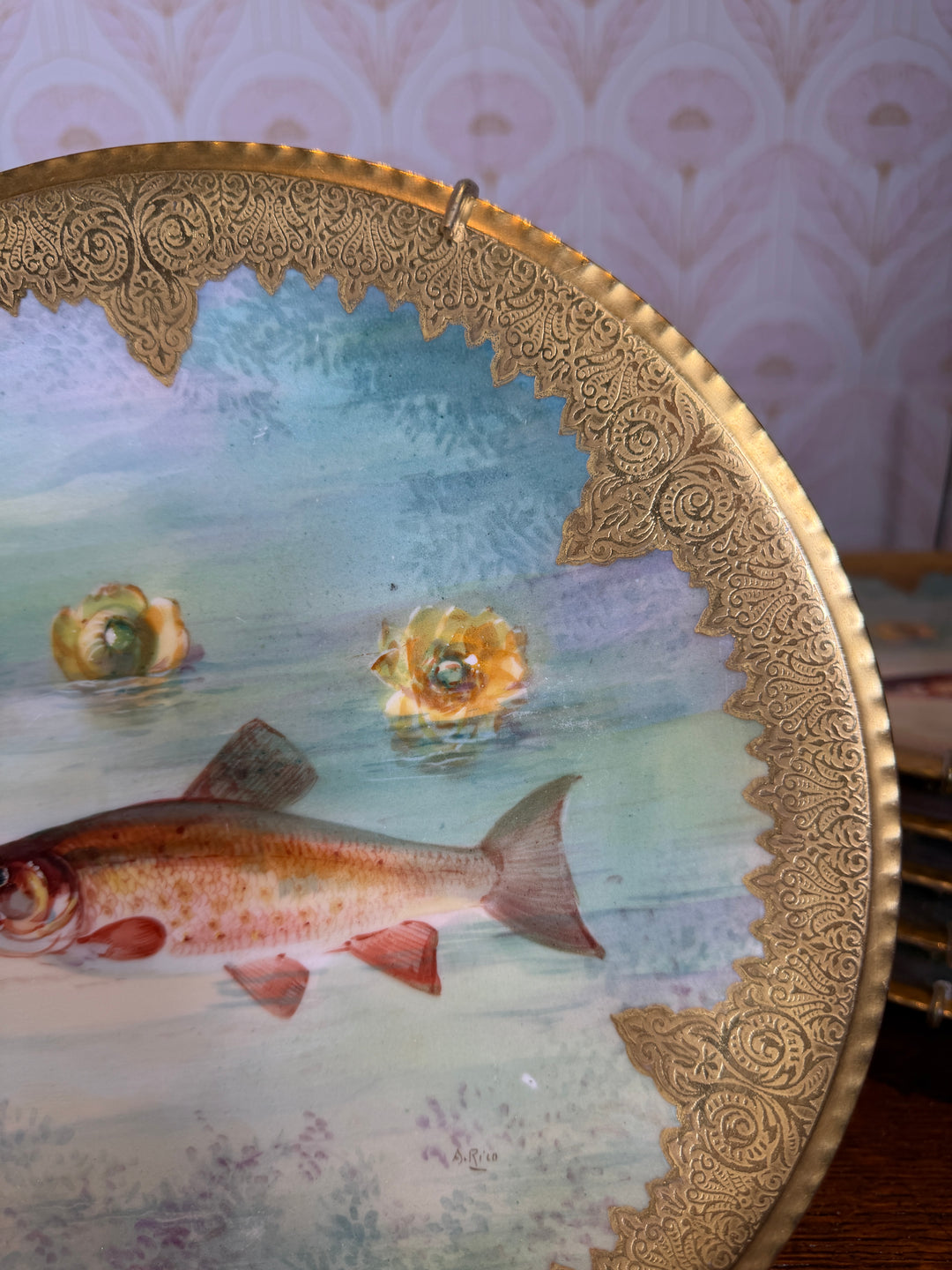 Limoges Set of 6 Fish Plates