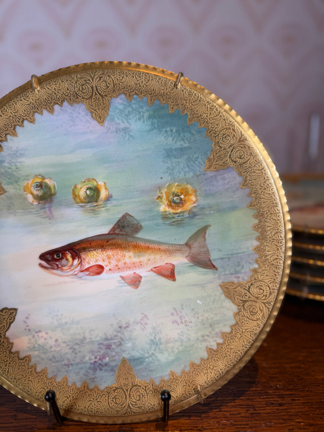 Limoges Set of 6 Fish Plates