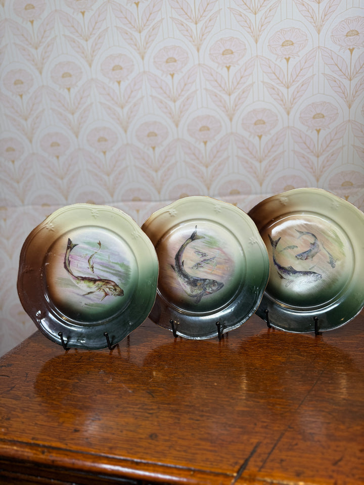 Set of 3 Vintage Fish Plates