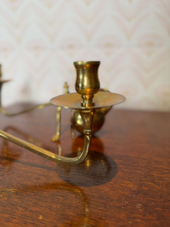 Set of 2 Brass Candlestick Holders
