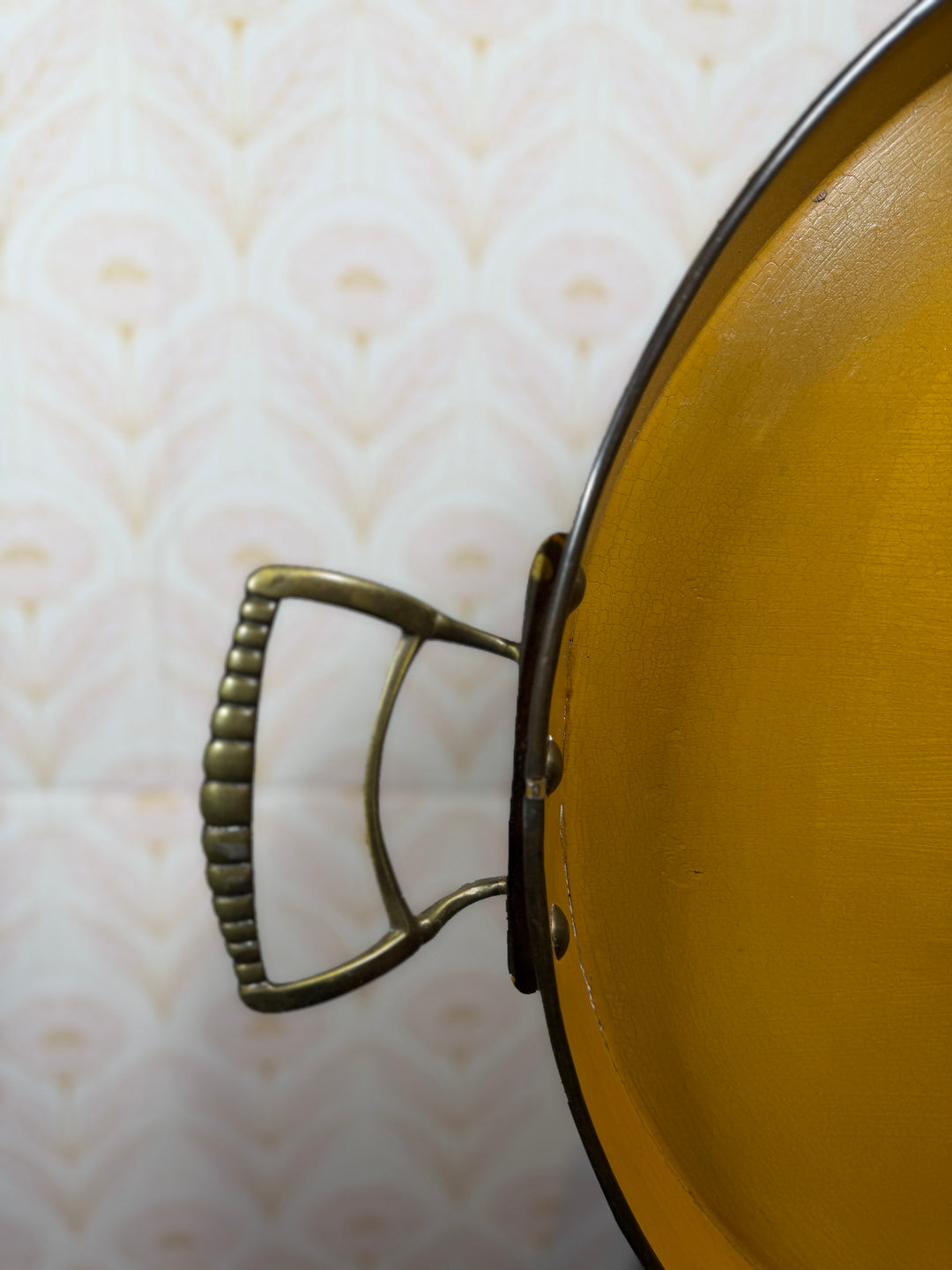 Vintage Tray with Brass Handles