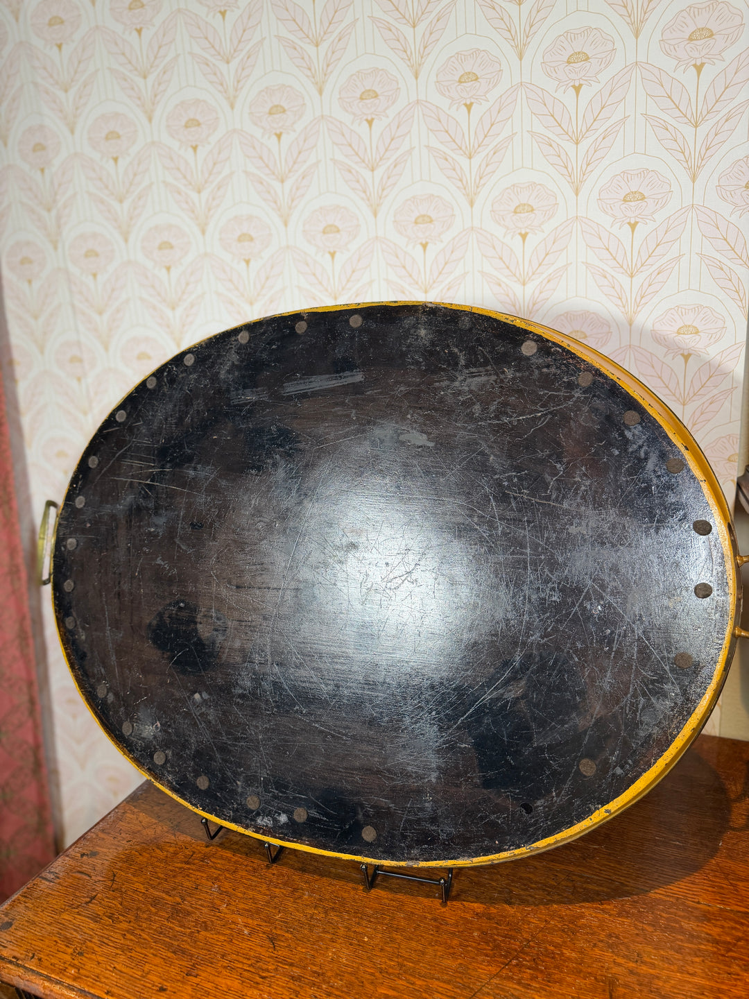 Vintage Tray with Brass Handles