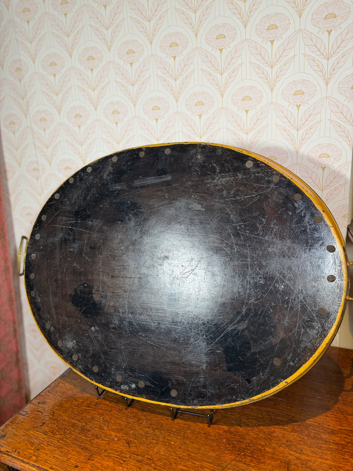 Vintage Tray with Brass Handles