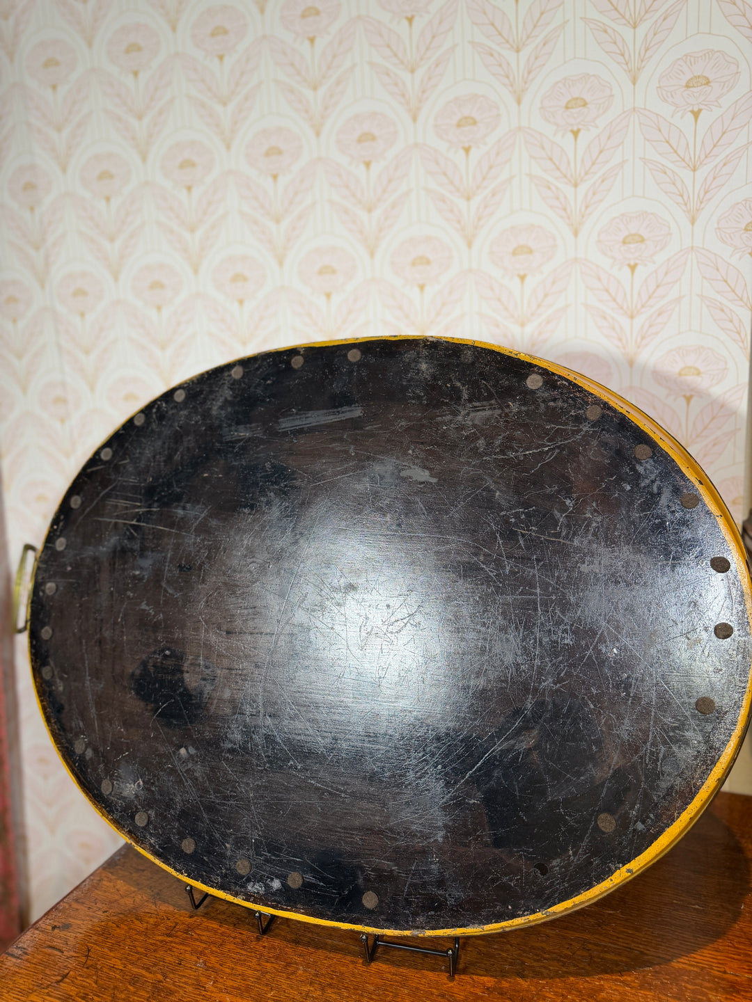 Vintage Tray with Brass Handles