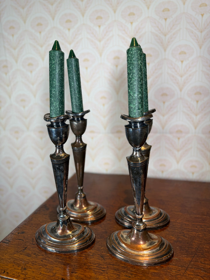 4 Silverplated Candlestick Holders