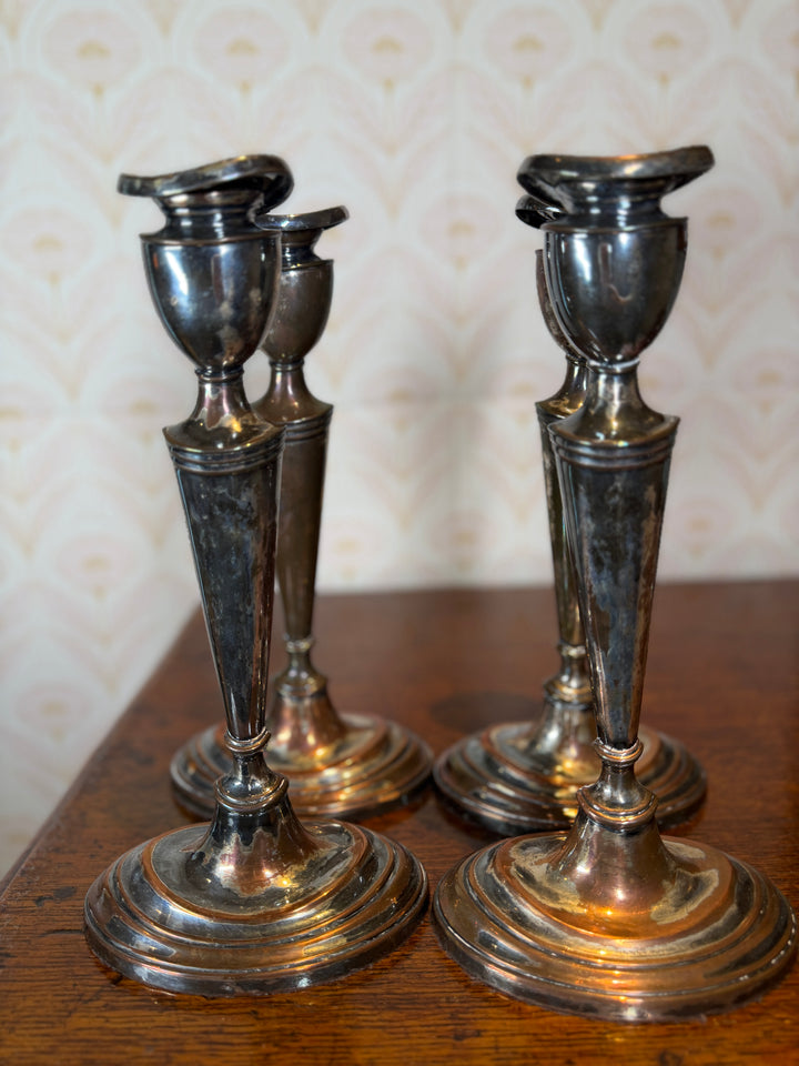 4 Silverplated Candlestick Holders