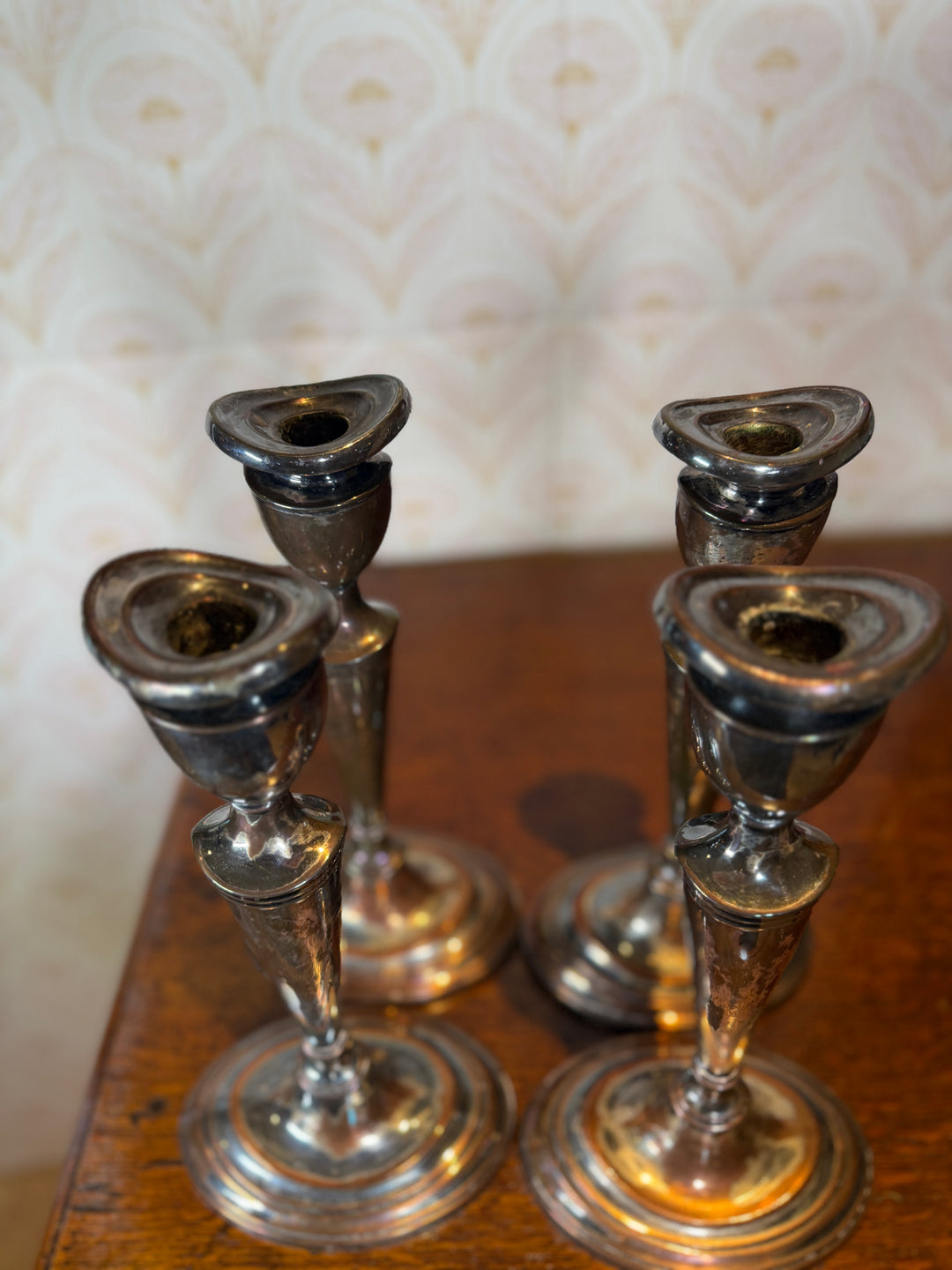 4 Silverplated Candlestick Holders