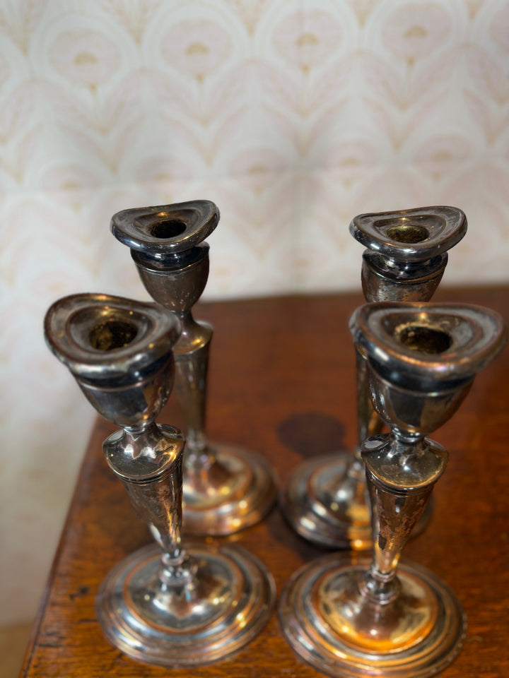4 Silverplated Candlestick Holders
