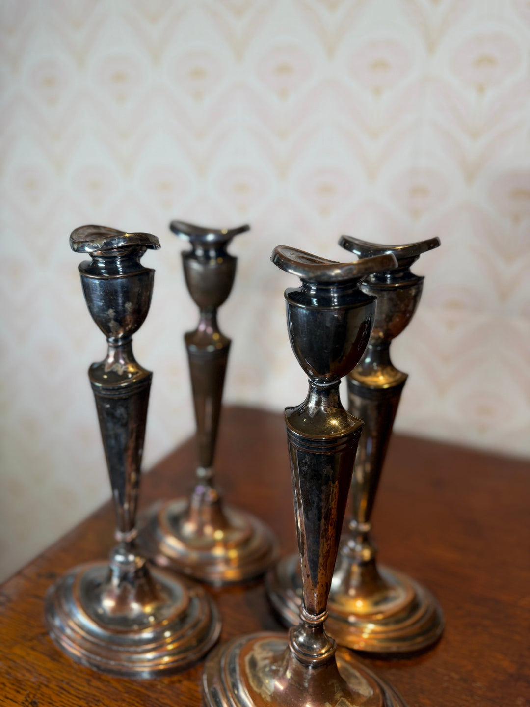 4 Silverplated Candlestick Holders