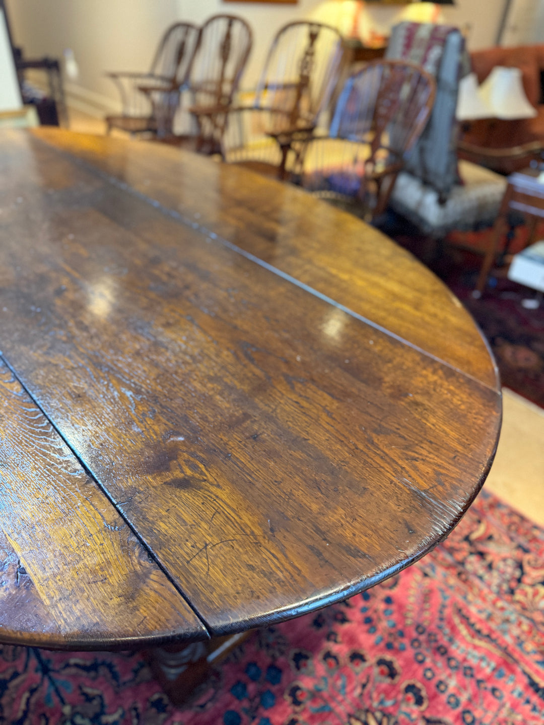 Antique Drop Leaf Dining Room Size Table
