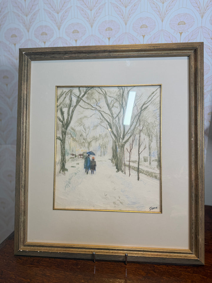 "Walking in Snow" by Charles Sarka