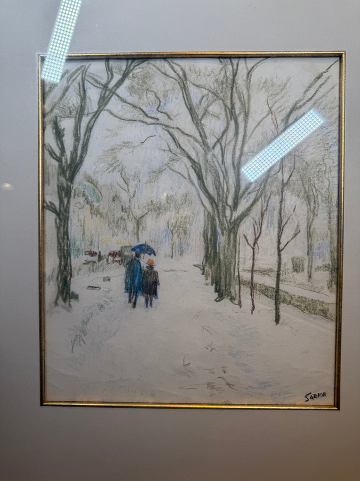 "Walking in Snow" by Charles Sarka
