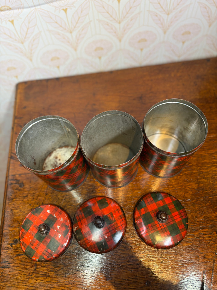 Set of 3 Tartan Jars