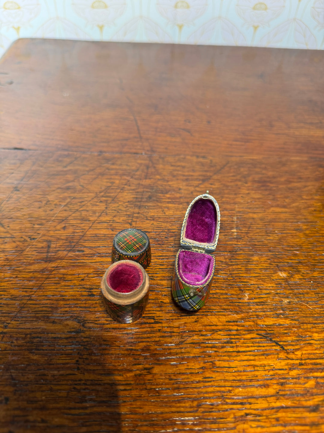 Set of 2 Tartan Ring Boxes