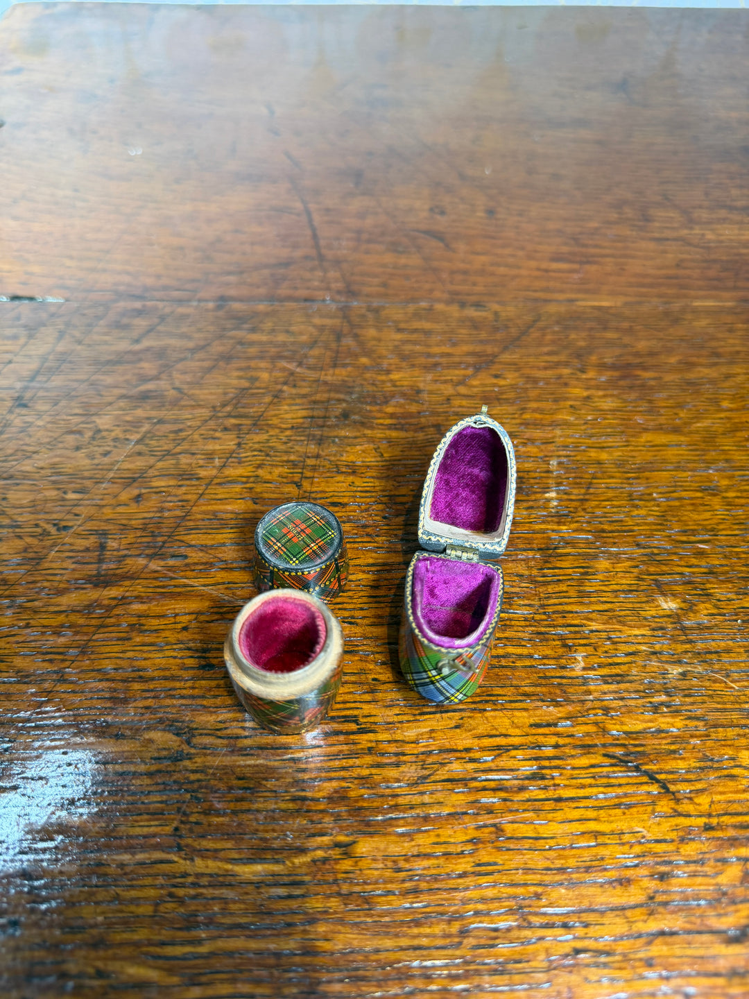 Set of 2 Tartan Ring Boxes