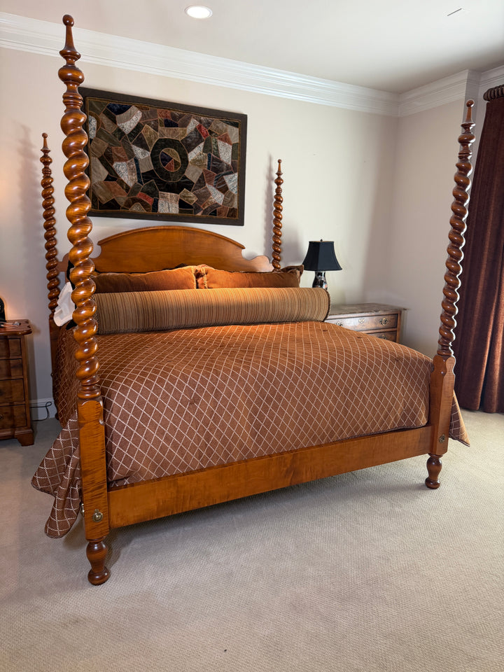 Wooden King Bed Frame - With Spindles