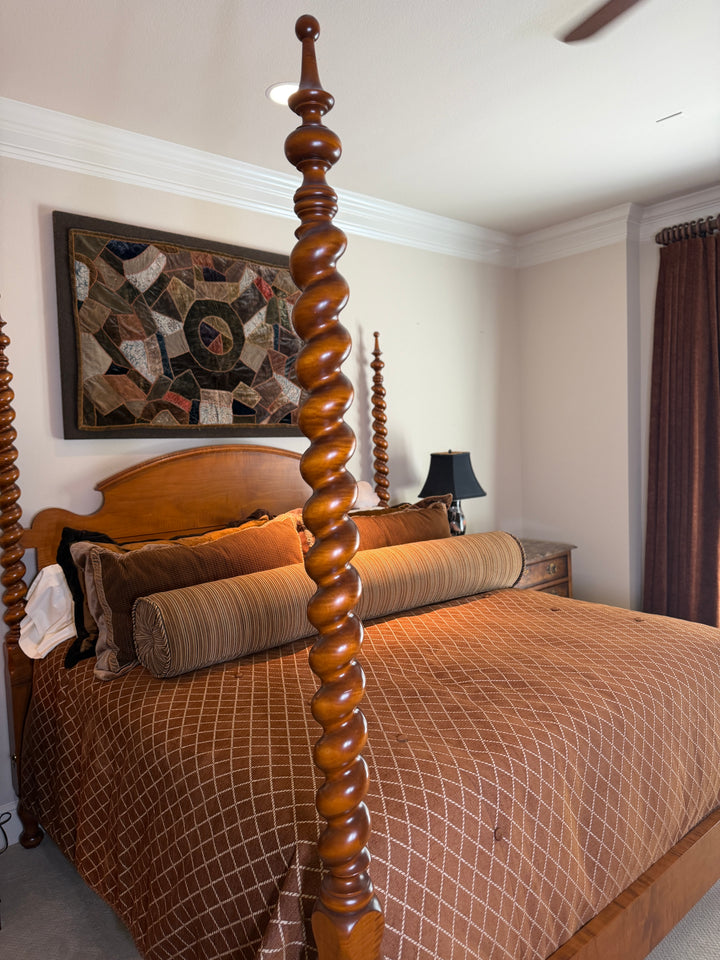 Wooden King Bed Frame - With Spindles