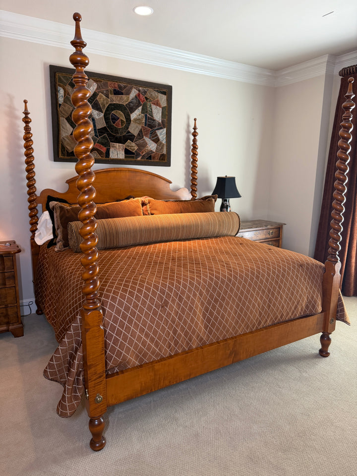Wooden King Bed Frame - With Spindles